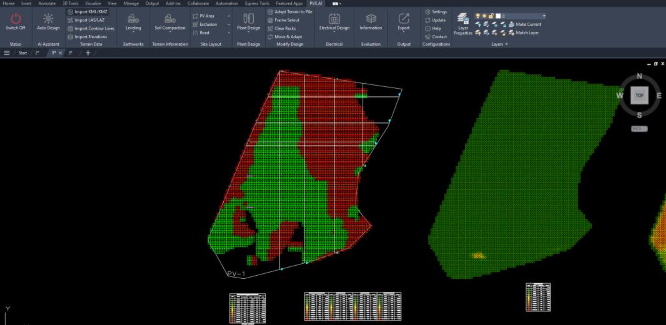 Cut/fill analysis map in AutoCAD