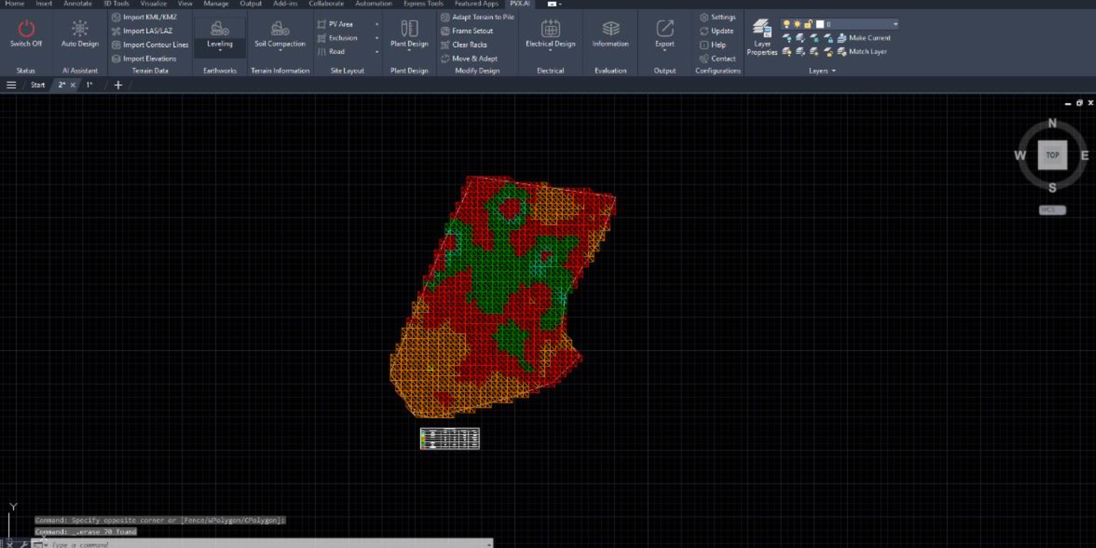 Soil compaction map in PVX.AI AutoCAD plugin